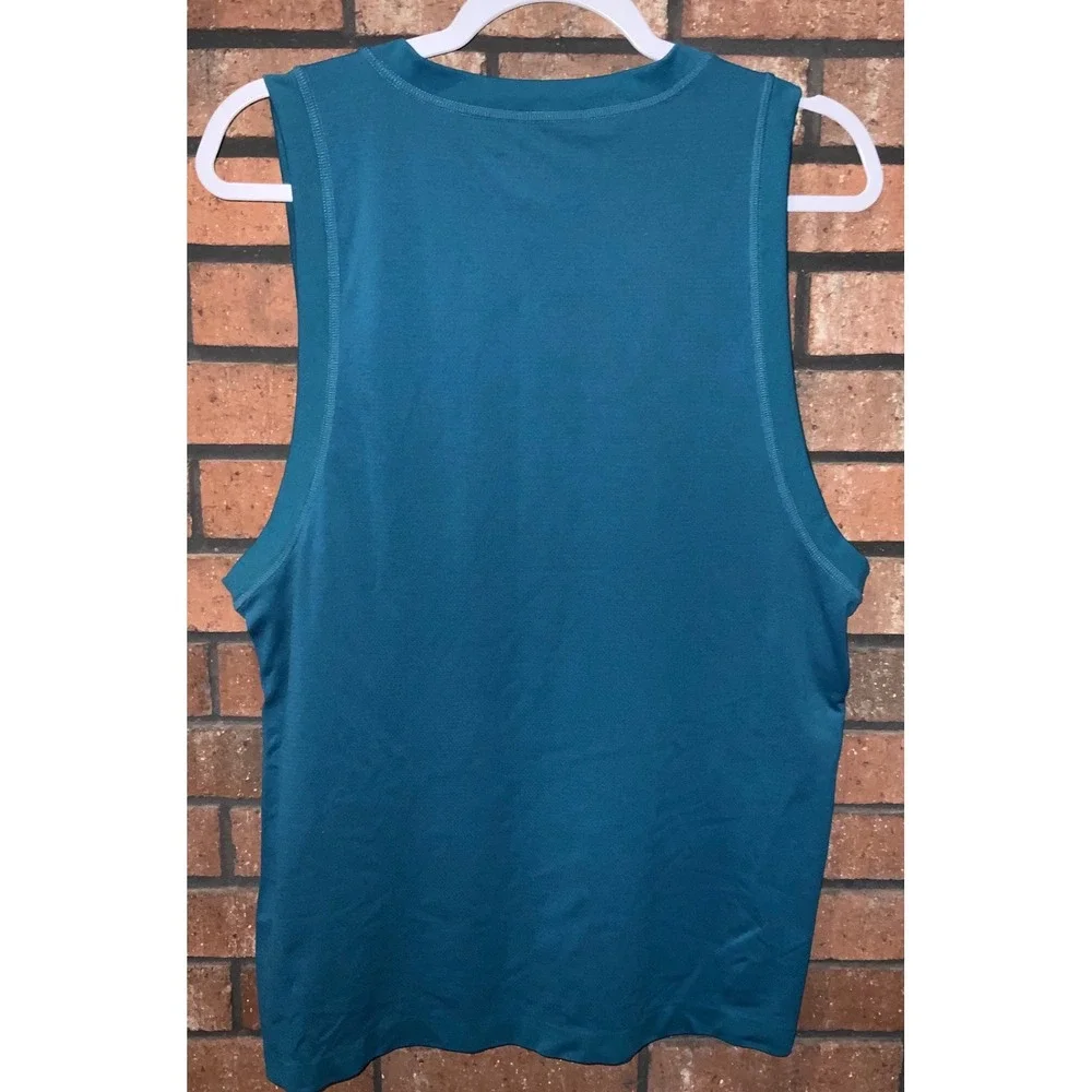 Fabletics Mens Training Tank Top‎ Teal Blue Muscle Tee Gym Workout Size M